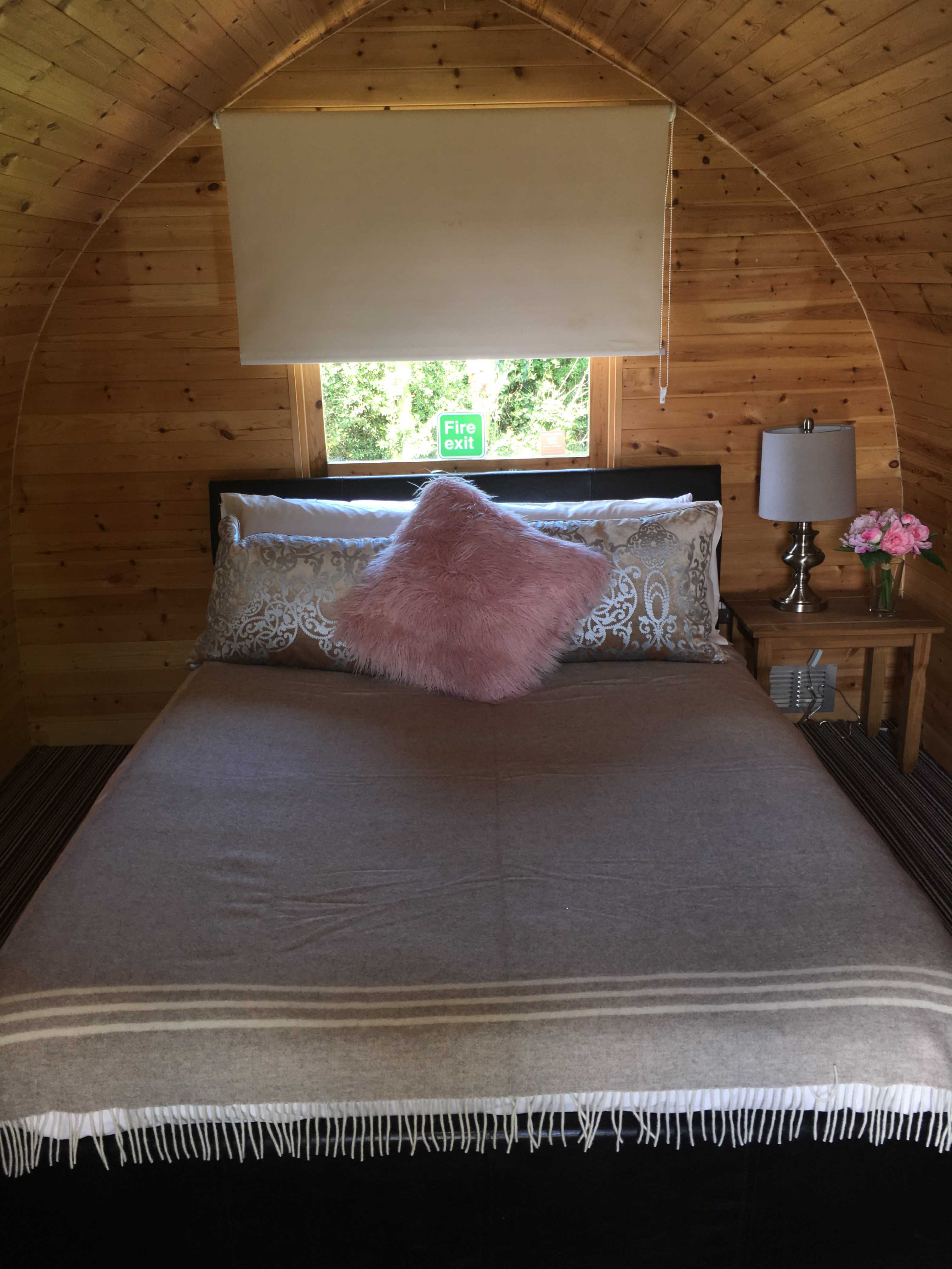 Pitch and Canvas | Glamping and Camping in Cheshire | Bed in luxury pod