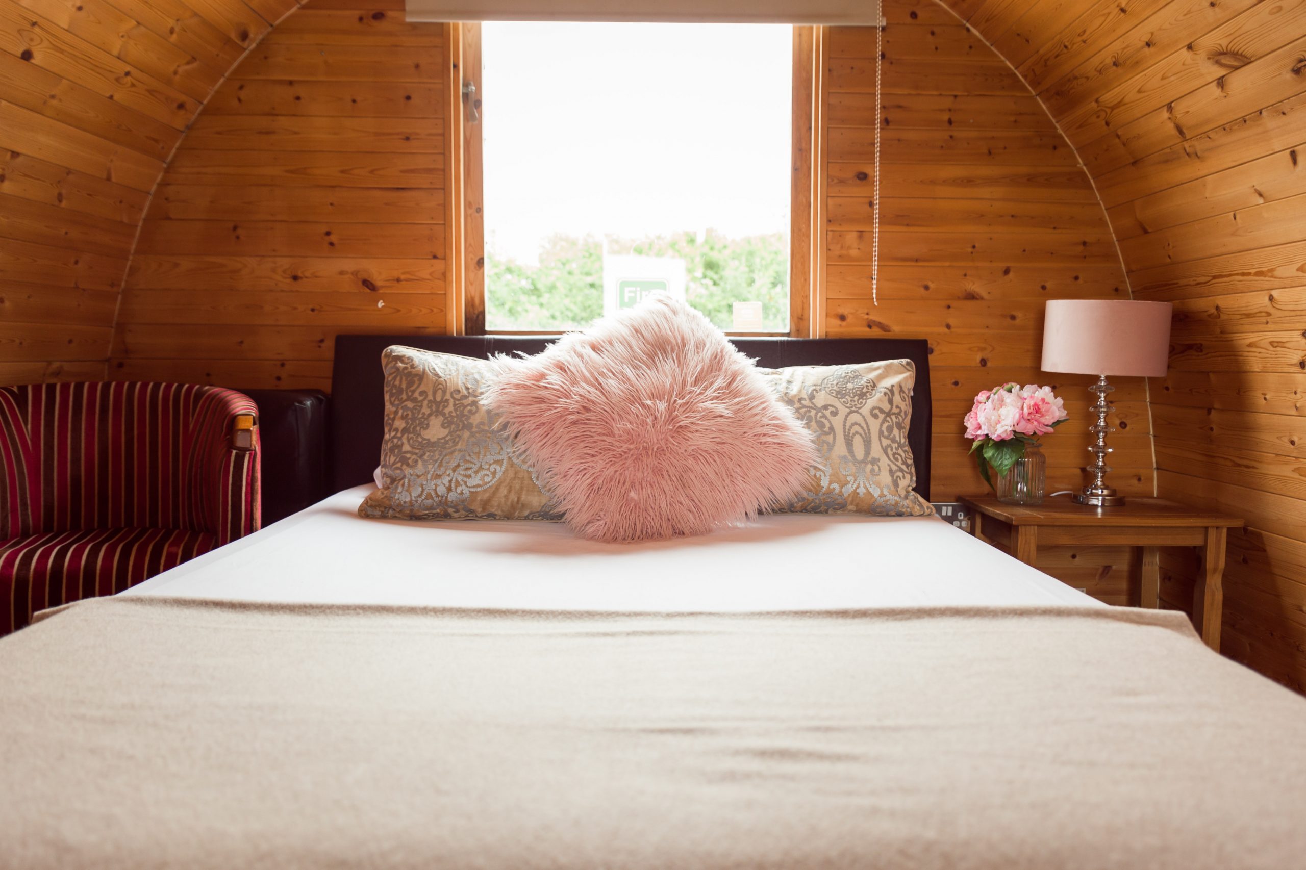 Pitch and Canvas | Glamping and Camping in Cheshire | Pod bed and cushion