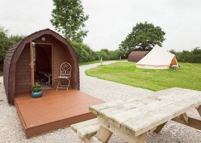 Pitch and Canvas | Glamping and Camping in Cheshire | Pod and outdoor table