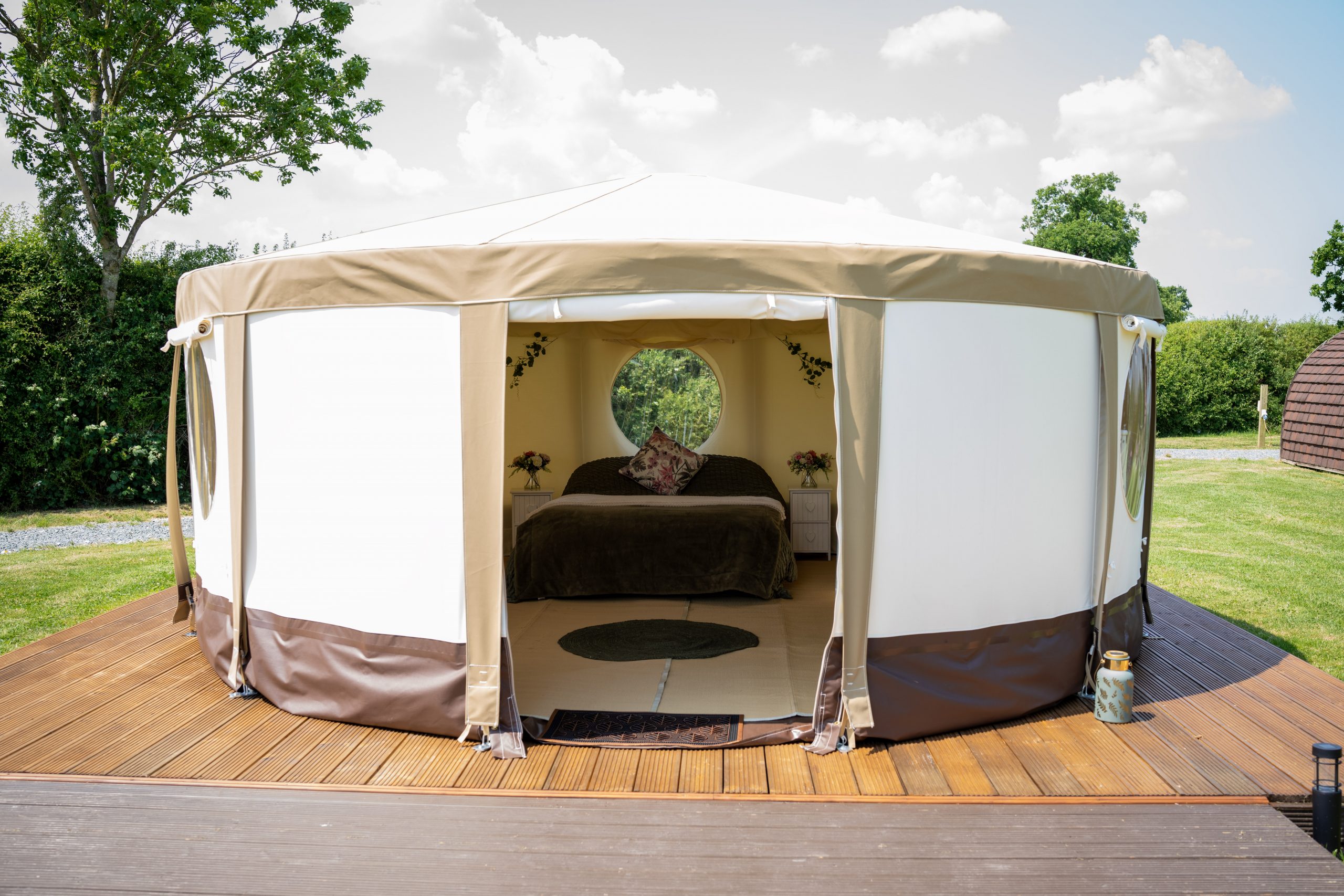 Pitch and Canvas | Glamping and Camping in Cheshire | Kopie tent on deck
