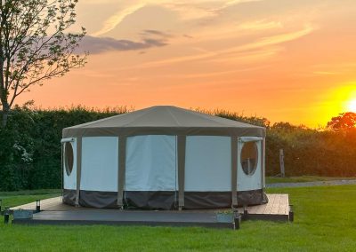 Pitch and Canvas | Glamping and Camping in Cheshire | Kopie tent at sunset