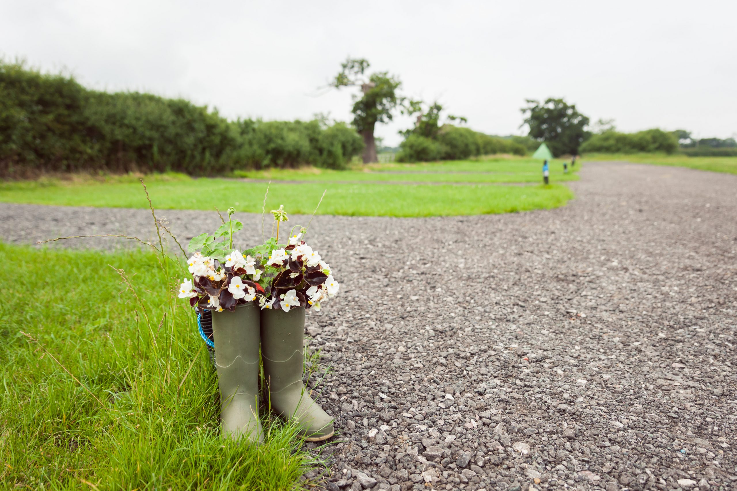 Pitch and Canvas | Glamping and Camping in Cheshire | Flowers in wellies